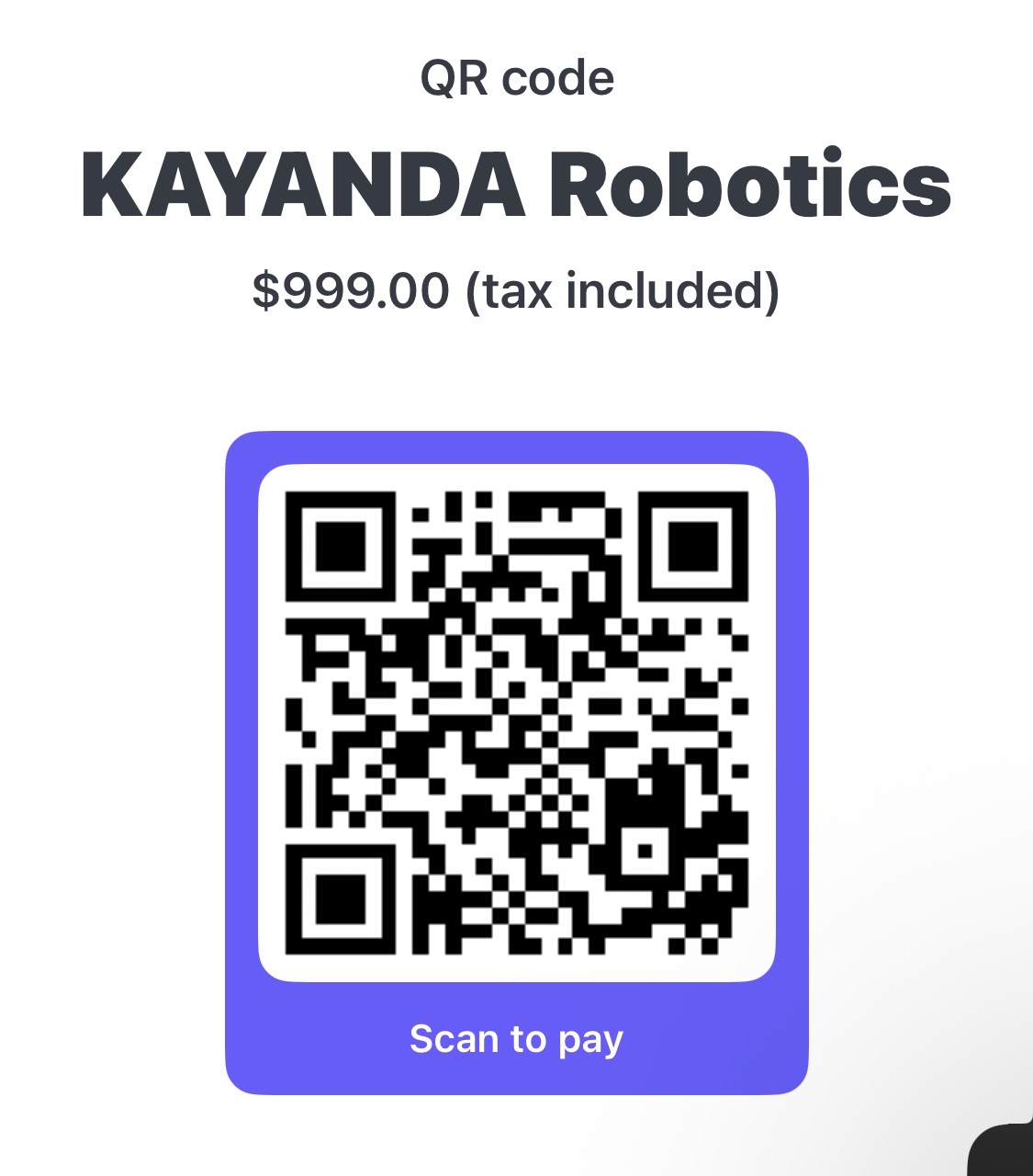 Scan to pay $999